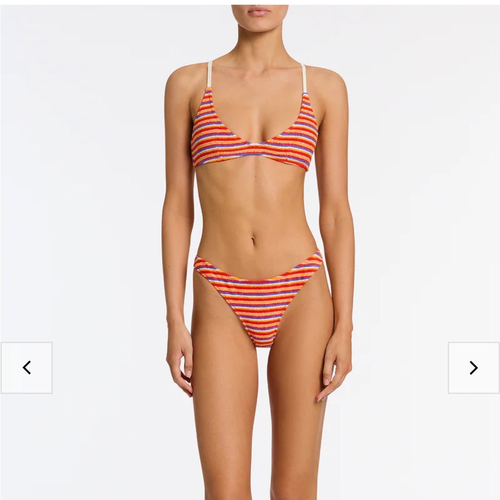 Triangl Swimwear terry cloth Striped Bikini NWT size small